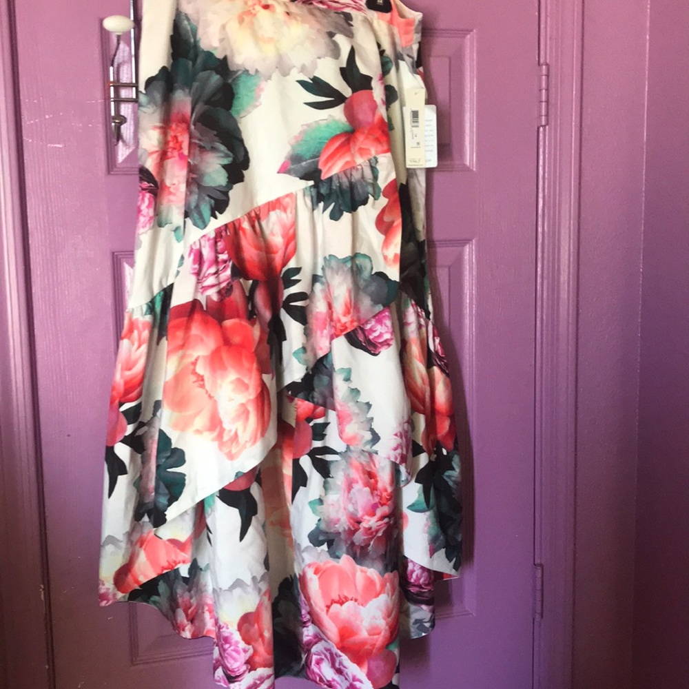 Eliza J Faux Wrap High Low Skirt
